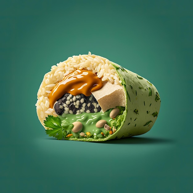 A wrap that has the word rice on it