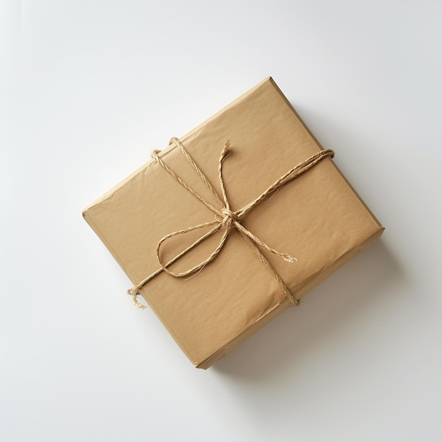 a wrapped gift box with a ribbon tied around it