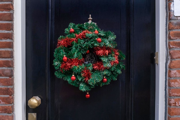 Wreath door Netherlands decoration house red green front garland gift entrance party