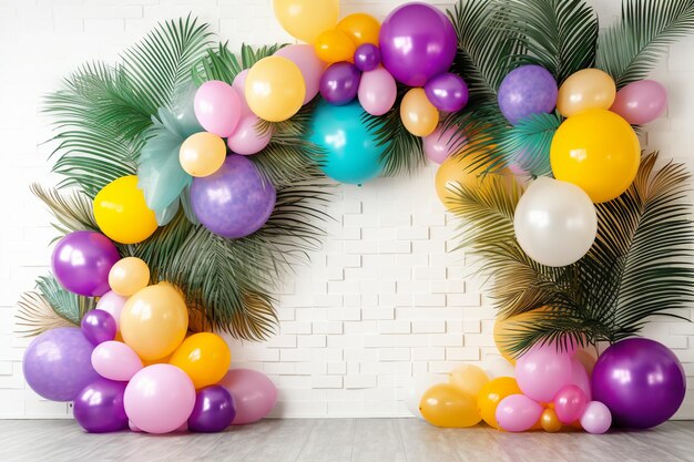 Photo a wreath of easter eggs is decorated with a pineapple