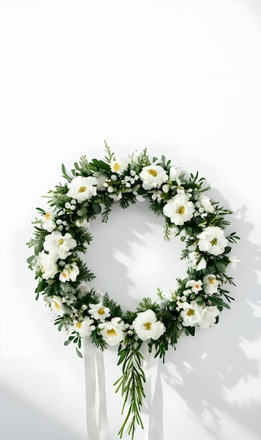 a wreath of flowers from the garden