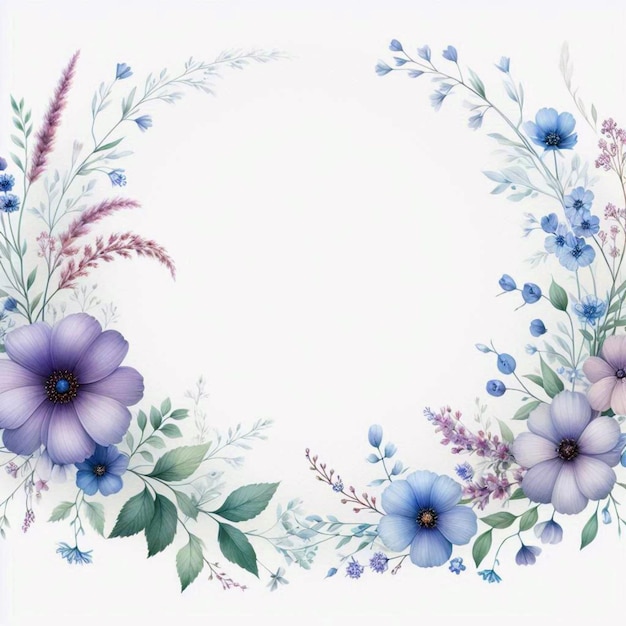 a wreath of flowers is shown in a frame