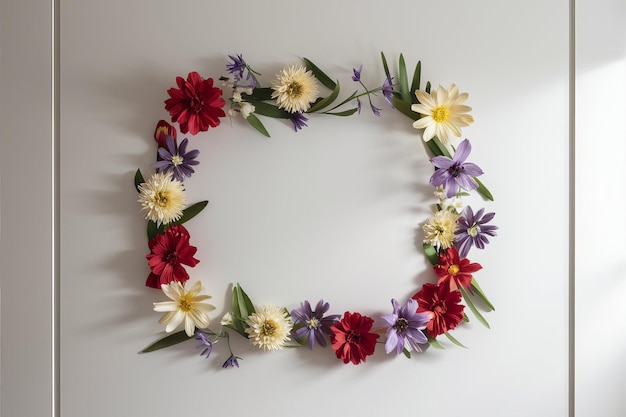 Photo a wreath of flowers with the letter c on it