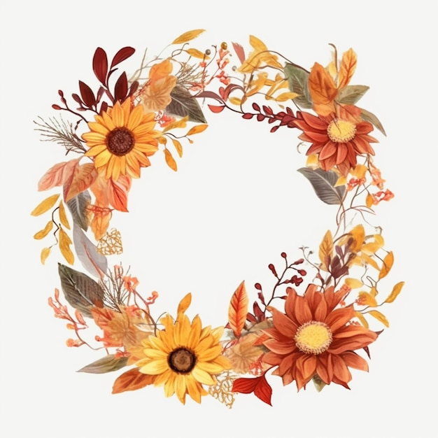 A wreath of flowers with the letter o on it.