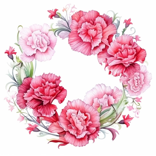 A wreath of flowers with the name peony on it