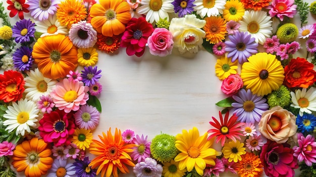 a wreath of flowers with a white background that says spring