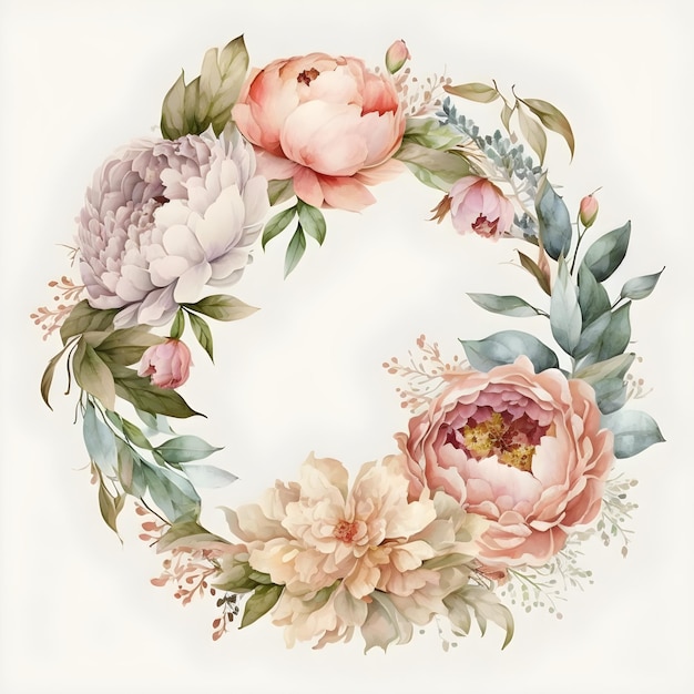 A wreath of flowers with the word spring on it