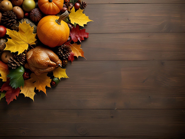 Photo a wreath of gourds gourds and gourds are on a wooden surface