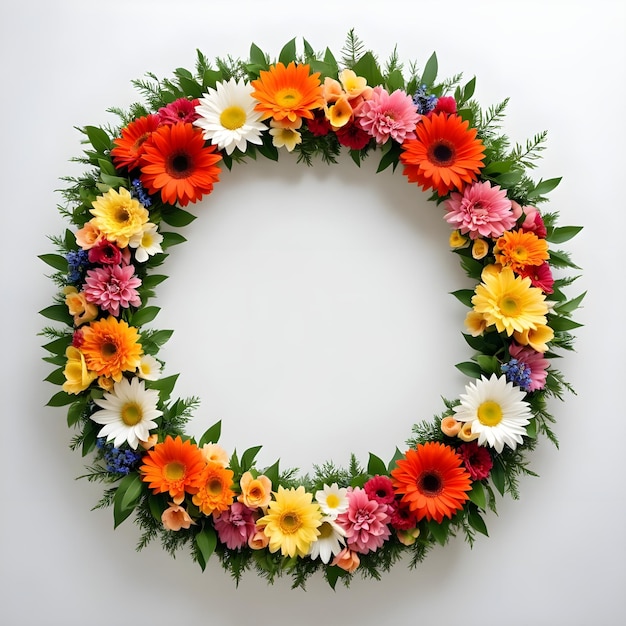 Photo a wreath made of flowers with the number 6 on it