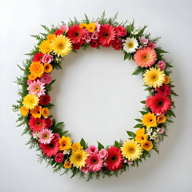 Photo a wreath made of flowers with the number 8 on it