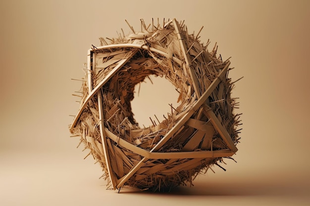 A wreath made out of hay and a mirror Generative AI