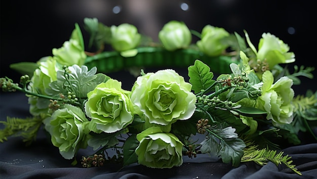 wreath made with beautiful green flowers