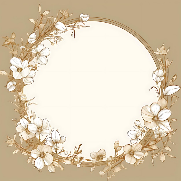 a wreath of white flowers and leaves with a place for text