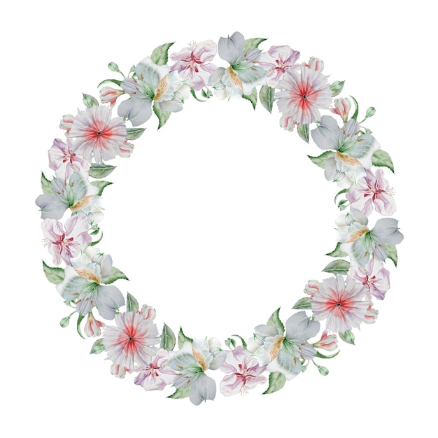 Wreath with different flowers