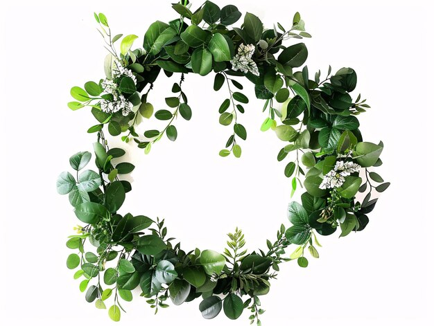 Photo a wreath with flowers and leaves on it is made by the company