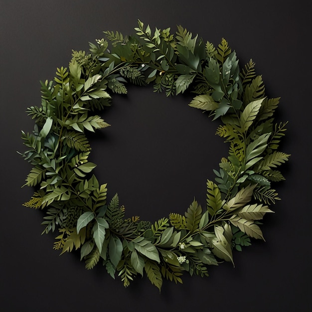 Photo a wreath with a green plant on it that says natural