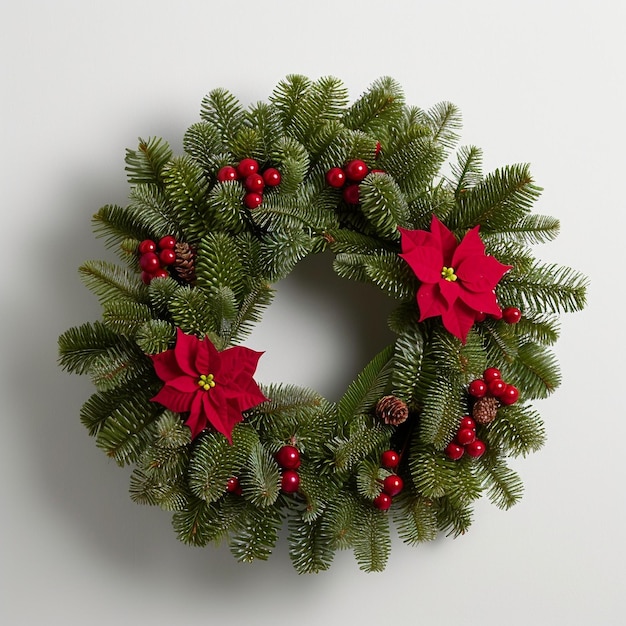 a wreath with red berries and red berries on it