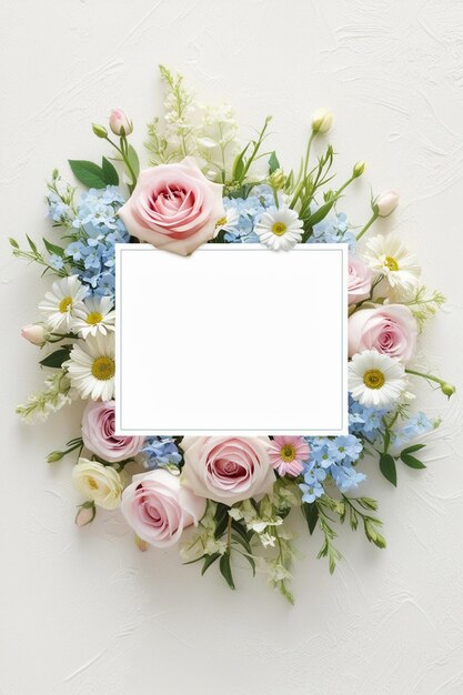 Photo a wreath with a white frame that says  the word  on it