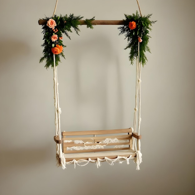 Photo a wreath with a wooden frame that says  christmas  on it