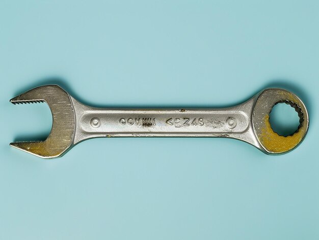 Wrench Handle Isolated on Flat Color Background