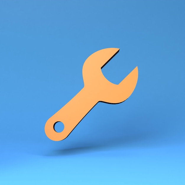 Wrench icon 3d rendering illustration