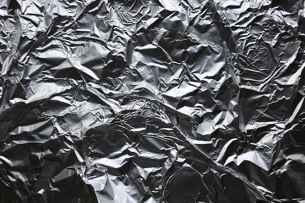 Wrinkled foil silver background texture