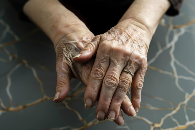 Photo wrinkled hands of a senior woman wrinkled hands of a senior woman