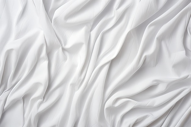 Wrinkled white fabric texture Poster template Glued paper or fabric mockup