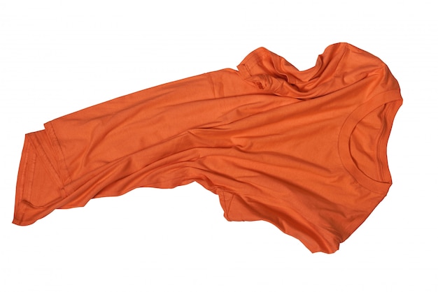 Wrinkles on untidy orange shirt