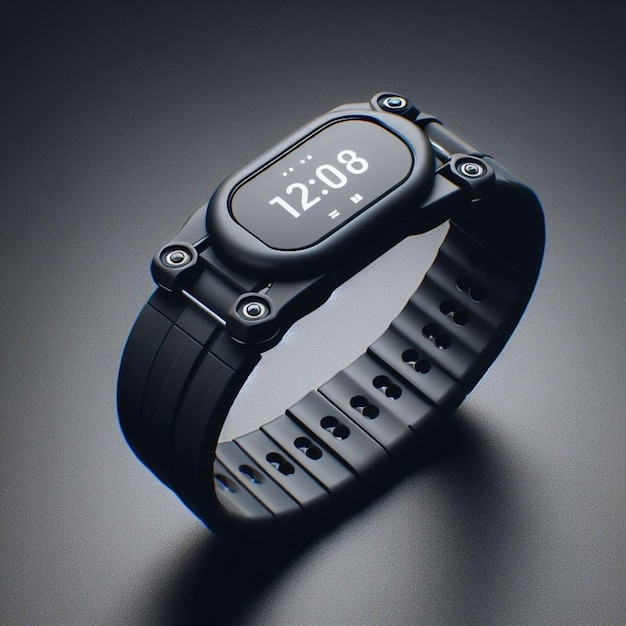 A wristband made of plastic silicone rubber or fabric that is technological and functional