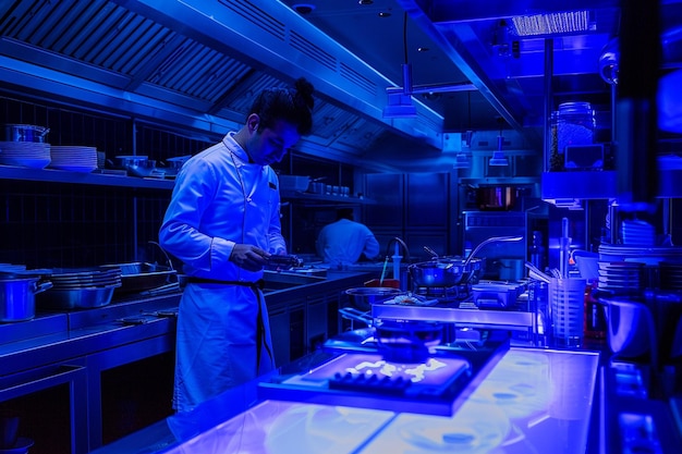 Write about the chefs use of bioluminescent ingred generative ai