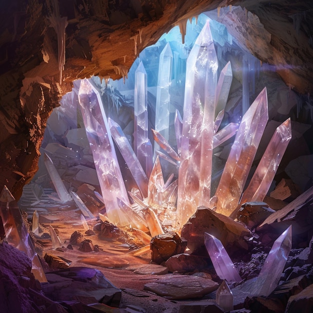 Write about the discovery of a cavern filled with shimmering crystals