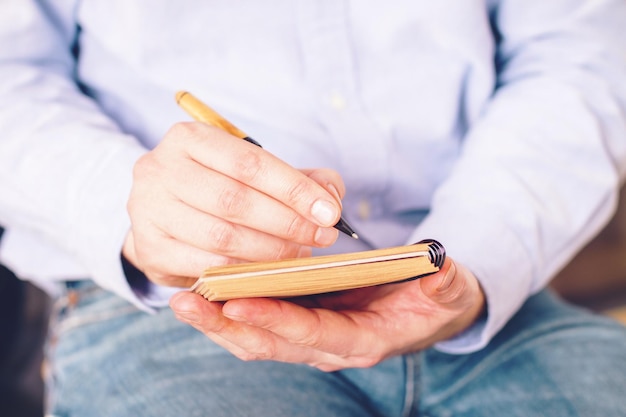 Writing male hand