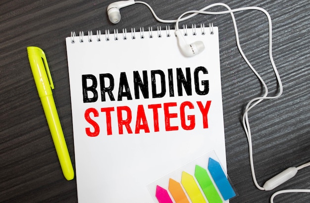 Photo writing text showing brand strategy