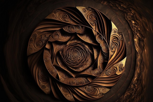 Wrong inside is written in a brown abstract rosette