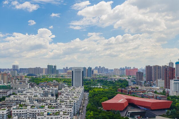 Wuhan Summer City Landmark and Skyline Scenery