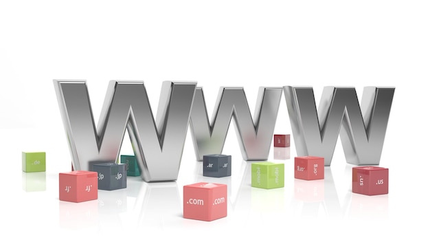 WWW in 3d with colorful cubes and domain extensions