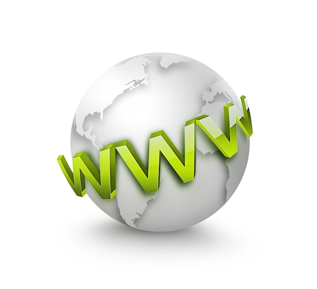 Www text front of the world - Internet concept