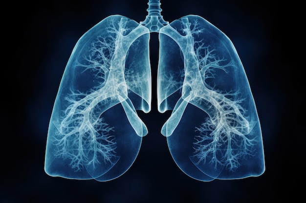 X ray of lungs showing tumor related to lung cancer