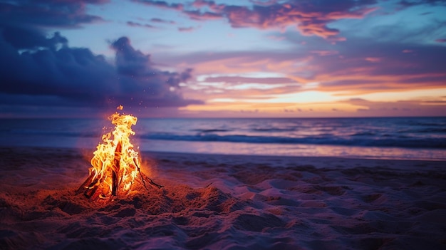 xAA beachside bonfire summer vacation concept showcasing the warmth of bonfires on the sand