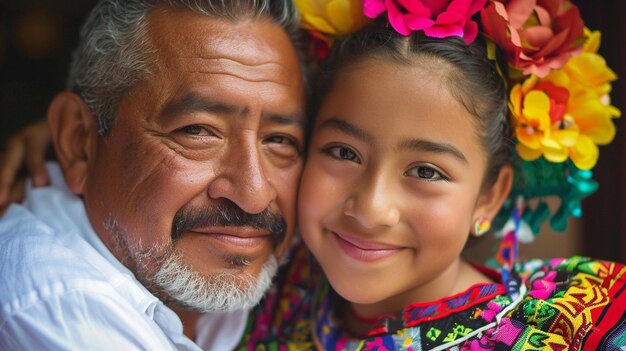 xAA CloseUp of a Proud Hispanic Family