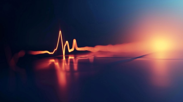 Photo xaa minimalistic image of a single heartbeat monitor line in motion on a clean background