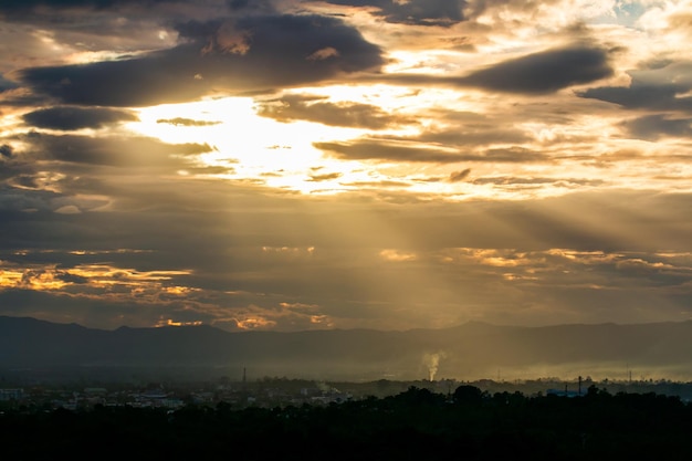 XAcolorful dramatic sky with cloud at sunset