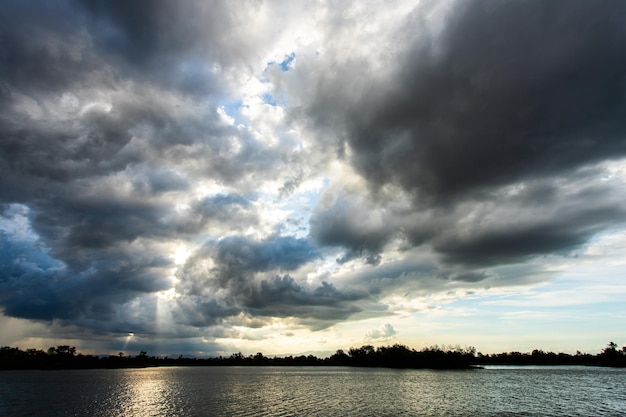 XAcolorful dramatic sky with cloud at sunset