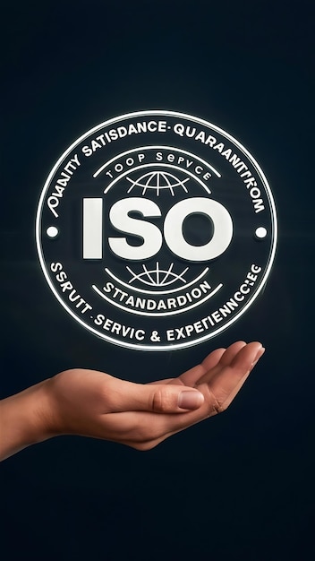 Photo xahand shows the sign of the top service quality assurance guarantee standards iso certification an