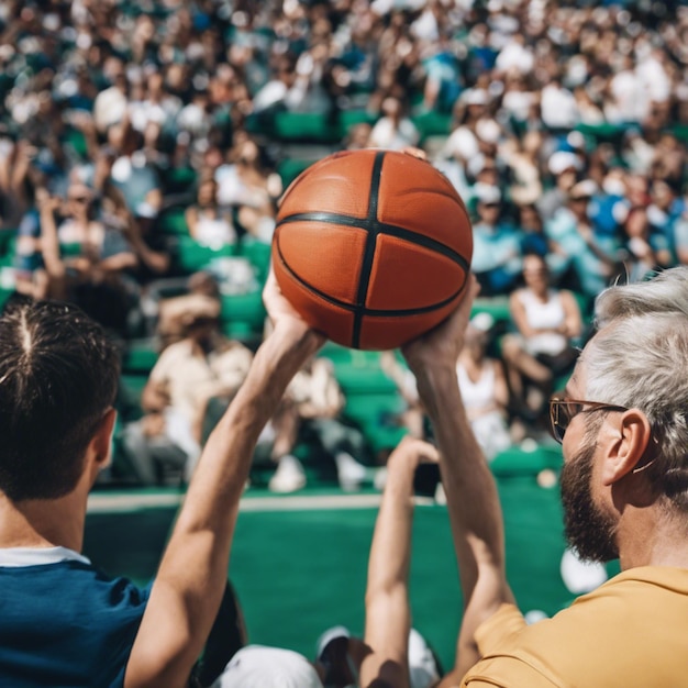 xciting Basketball Match in a Colorful Arena