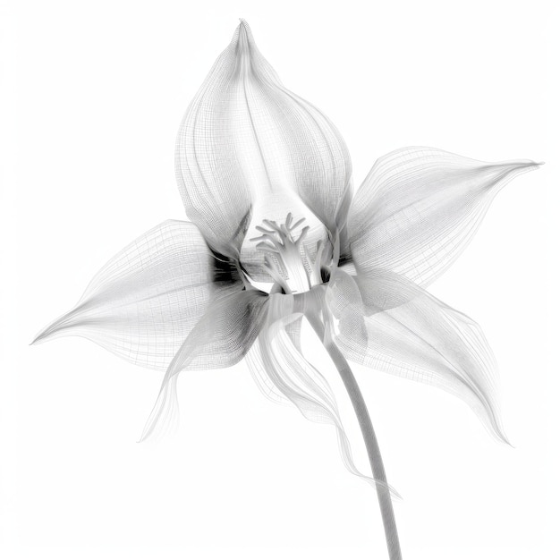 Xray Black And White Lily Of The Valley A Stunning 3d Illustration