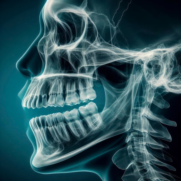 Xray of a human jaw ai generative