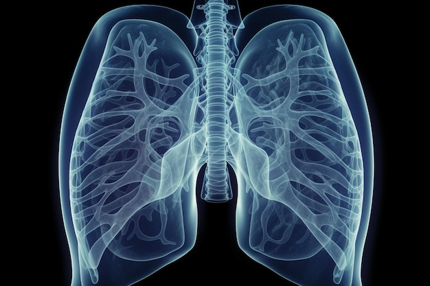 Xray human lungs 3D illustration