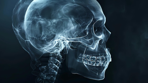 Xray of human skull dental xray image Generative AI illustrations